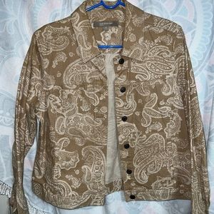 Sz 12 Craft and Barrow Brown and Tan Paisley denim jacket